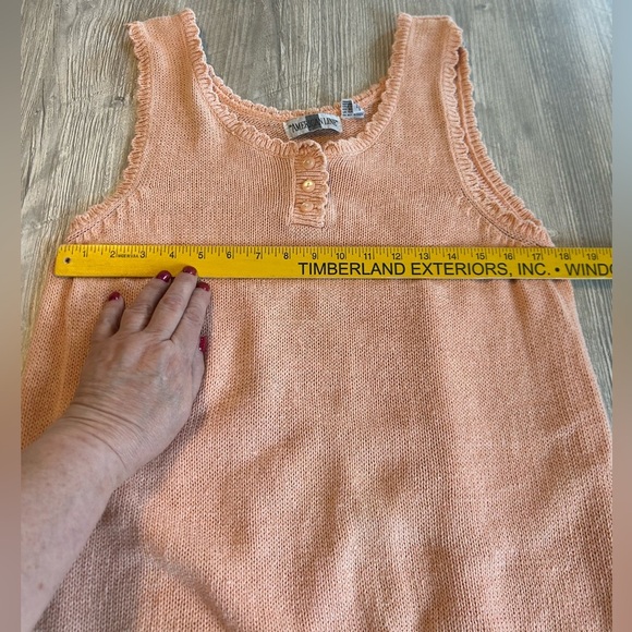 Vintage The American Line Peach Knit Tank Top Ramie Cotton Blend Scoop Neck 24W. - Picture 8 of 8